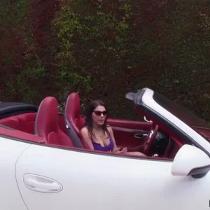 Busty Valentina Nappi posing in and near the porsche HD